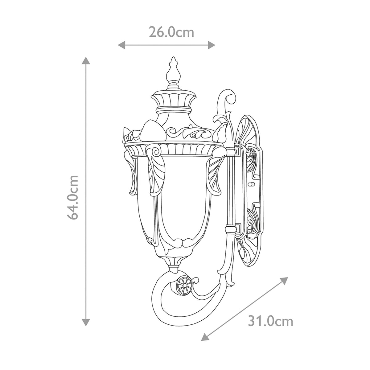 Wall light Philadelphia 3-light Bronze 26x31cm (6)