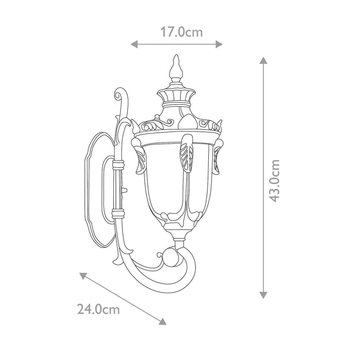 Wandleuchte Philadelphia 1-flammig Bronze 17x24cm (5)