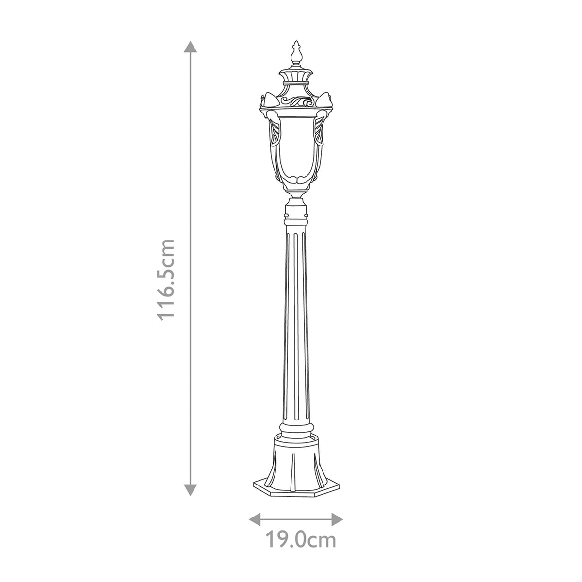 Sockellampe Philadelphia 1 lyskilde IP44 Bronze 116cm (5)