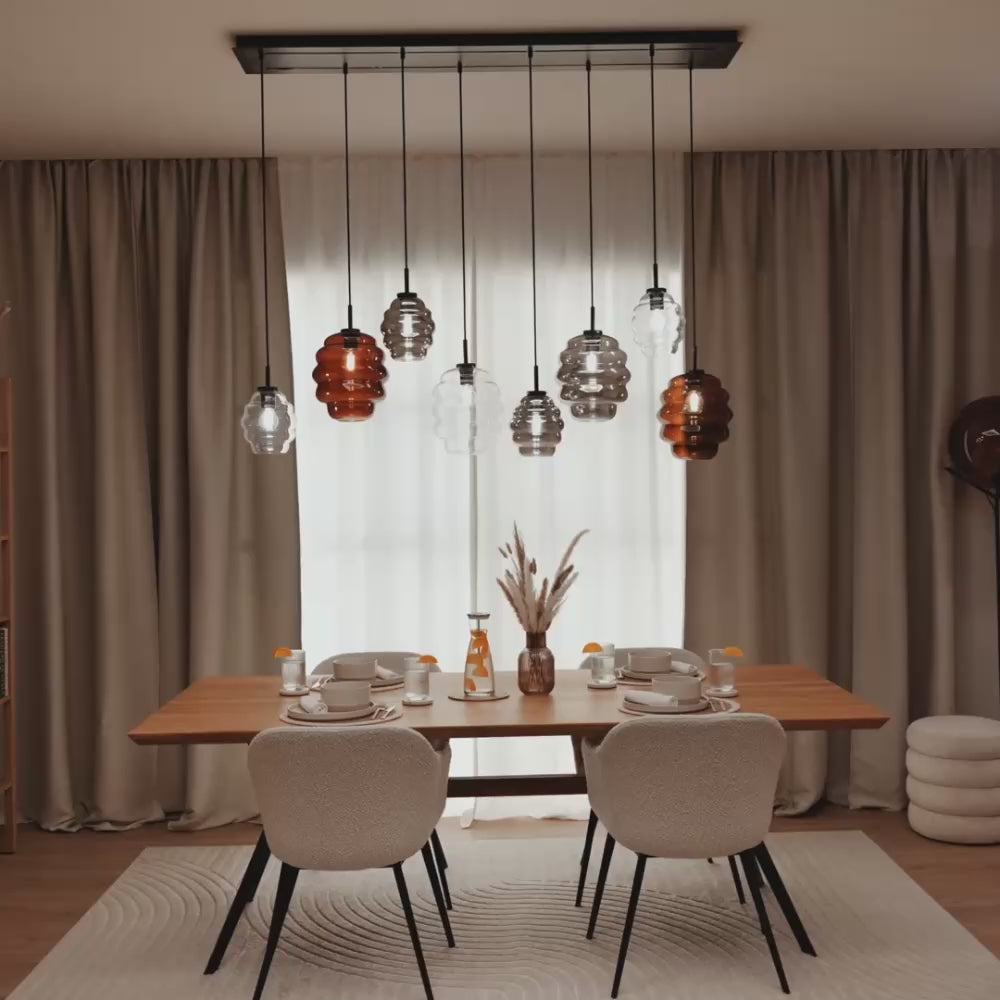 s.luce Lampe à suspendre de table Echos 3 flammes 120cm Ø 18cm