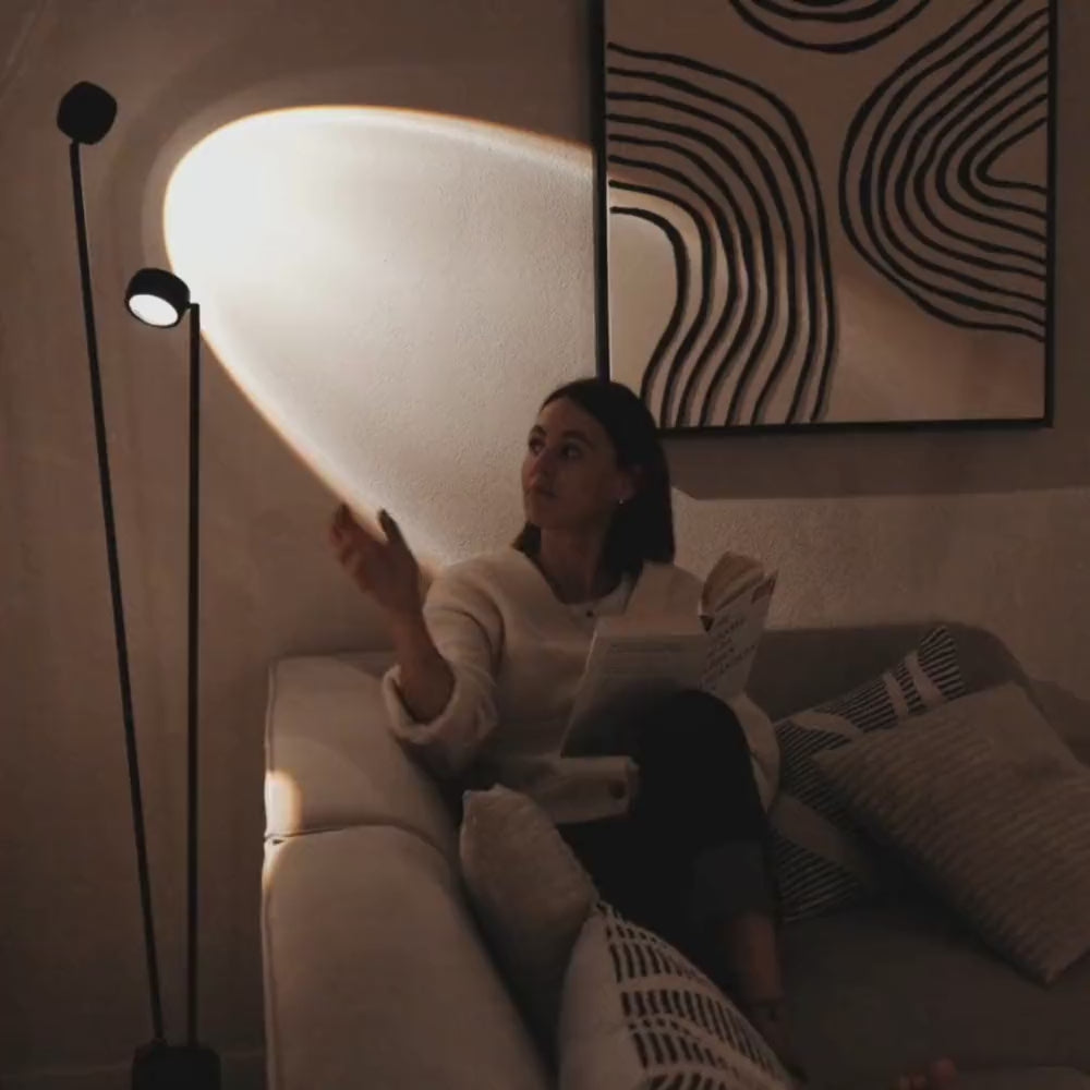 s.luce Candeeiro de pé Beam LED 2 luzes 145cm com regulação tátil