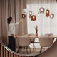 s.luce Velo Esszimmerlampe 8-flammig 160cm 2-reihig Ø 20cm