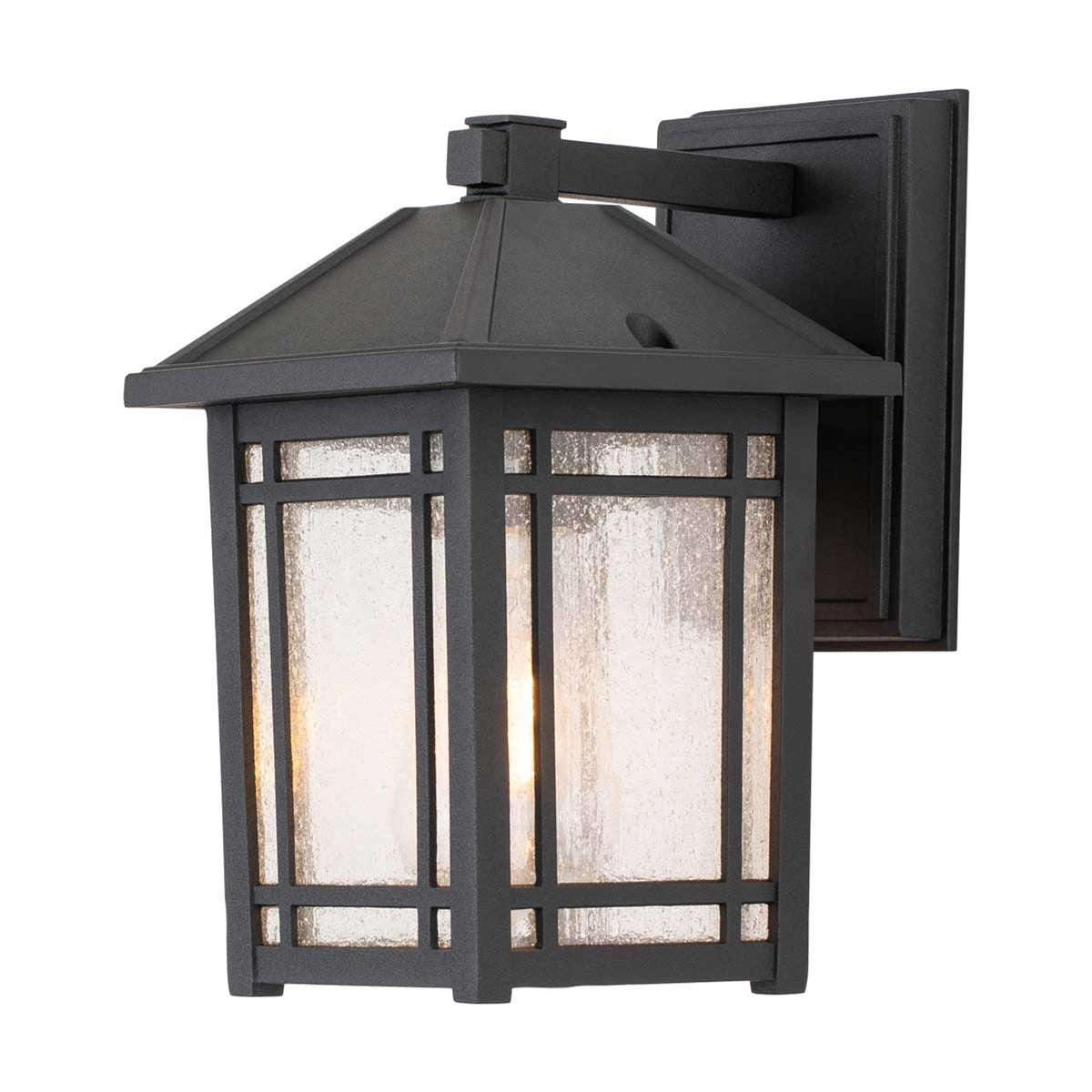 Utendørs vegglanterne Cedar Point 1-lyskilde IP44 svart Ø15cm (1)