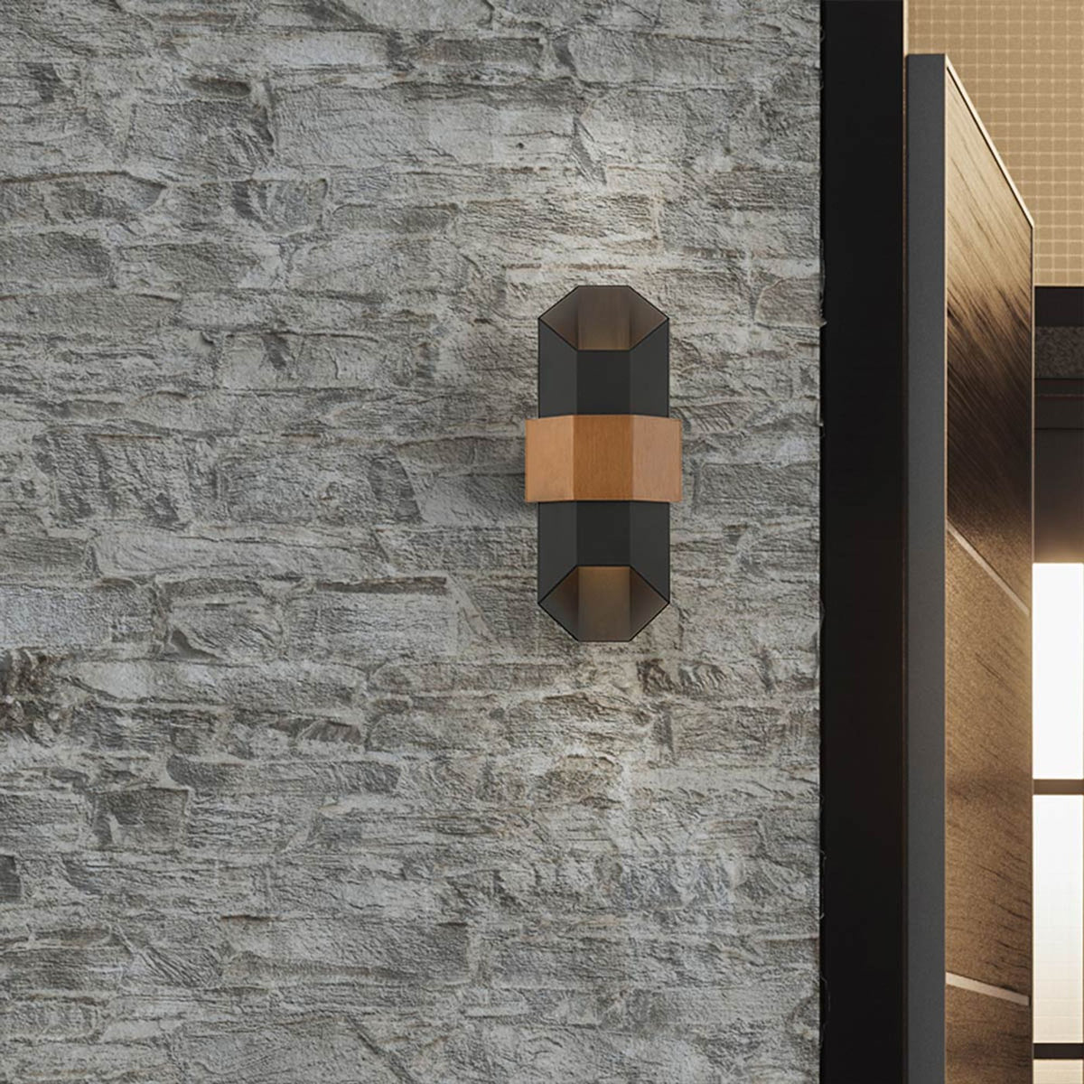LED-Außenwandleuchte Chasm 2-flammig Up & Down IP44 Schwarz (1)