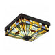 Außen-Deckenleuchte Inglenook 2-flammig Tiffany-Glas IP44 26cm (3)
