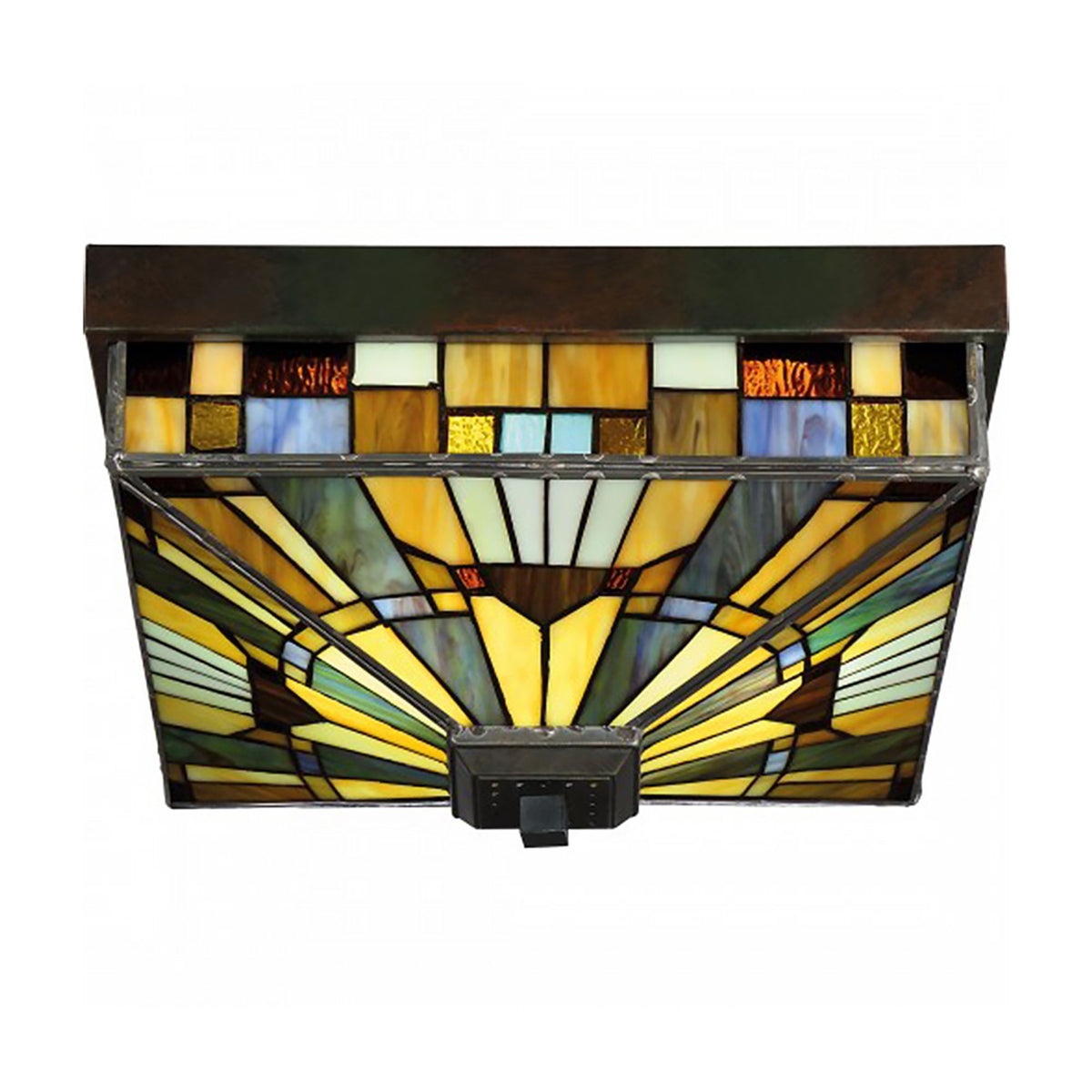 Außen-Deckenleuchte Inglenook 2-flammig Tiffany-Glas IP44 26cm (4)