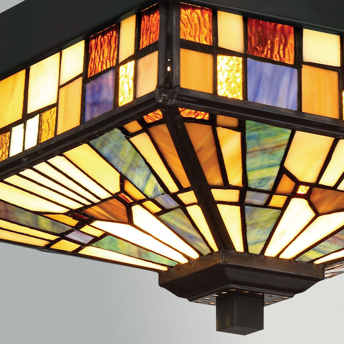 Außen-Deckenleuchte Inglenook 2-flammig Tiffany-Glas IP44 26cm (5)