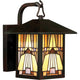 Buitenwandlantaarn Inglenook 1-lamps kunstglas IP44 brons (1)