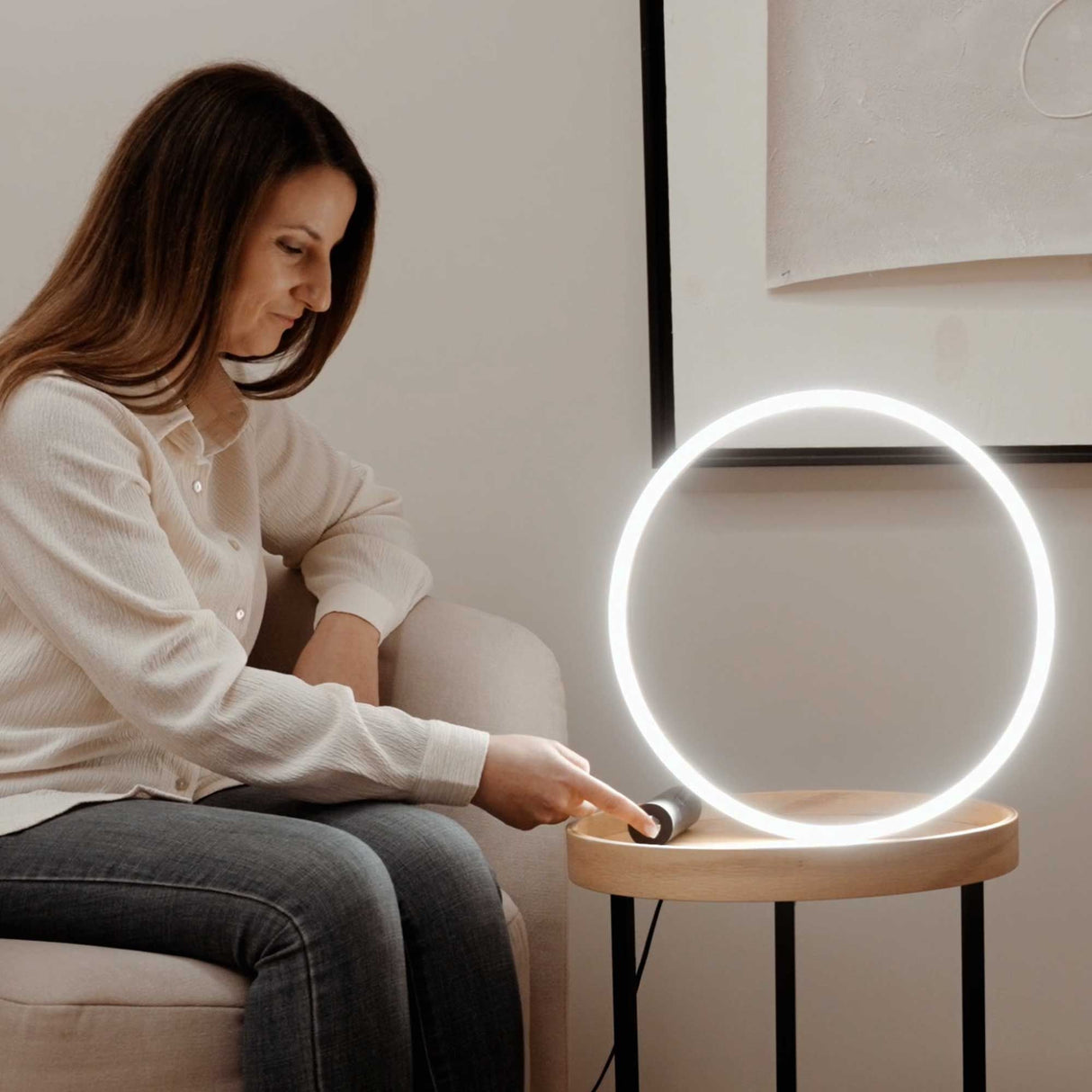 s.luce Lampe de table LED Ring Direct ou Indirect