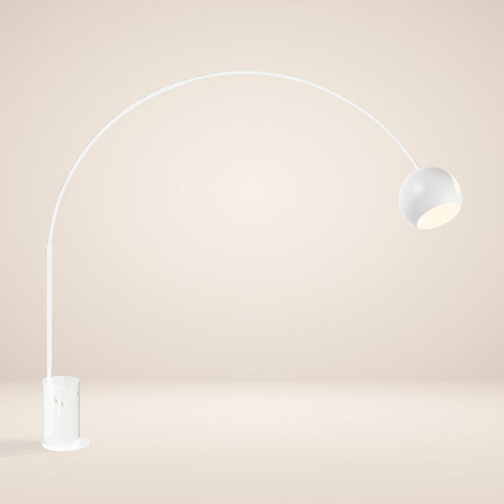 Lampada ad arco di design a sfera con piede in marmo moderno