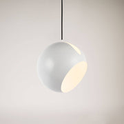 s.luce Ball Metall Pendelleuchte mit drehbarem tauschbaren Schirm in modernem Design