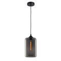 s.luce Cruet Galerie-Pendelleuchte aus Glas in Schwarz mit Edison-Lampe, ideal für hohe Räume.