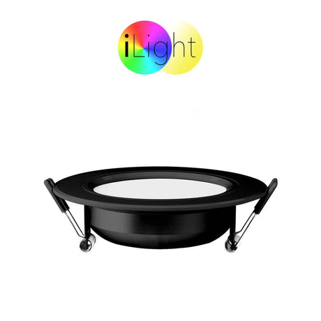 LED recessed panel Ø12cm 600lm RGB + CCT black - iLight panel with dimming function and color change.