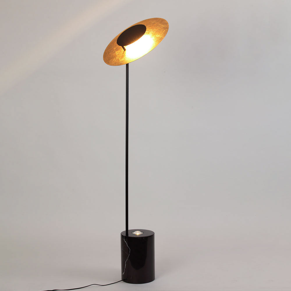 LED floor lamp Plate with marble base &amp; reversible reflector