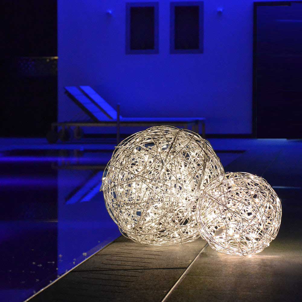 s.luce Bola de arame LED em malha para interior e exterior branco quente