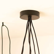 s.luce Modular Mehrfach-Baldachin 1-6 Ausgänge Ø 15cm mit mehreren abgehängten Kabeln