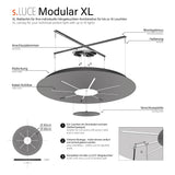 s.luce Baldacchino a sospensione multipla Modular 80 XL