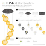 Orb XL Galerieleuchte 8-flammig mit Modular Baldachin  s.luce   