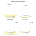 Montagemöglichkeiten der s.luce Ring Pendellampe: indirekte, zentrale und exzentrische Beleuchtung