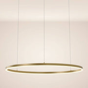 s.luce LED suspension luminaire anneau Ø 100 cm au design moderne avec finition dorée et éclairage indirect.