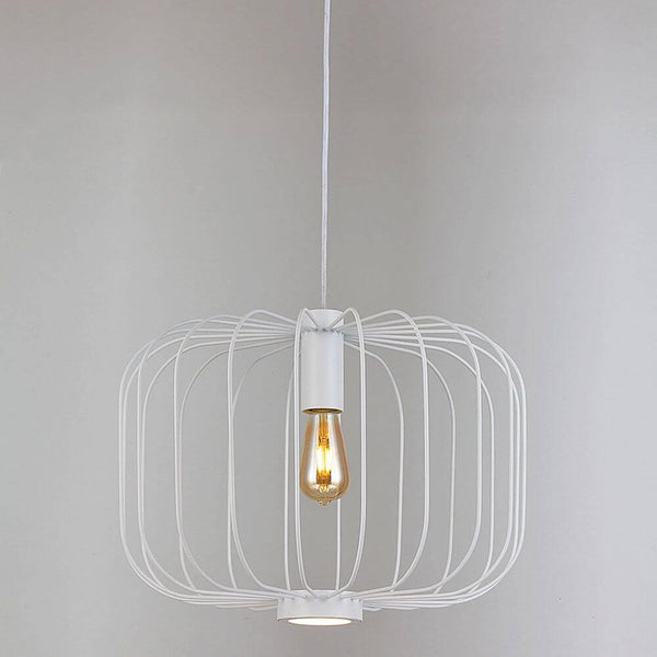 s.luce Suspension Rooms Ø 48 cm au design grillagé moderne avec lumière chaleureuse.