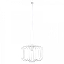 Suspension grille Rooms L à lumière directe et indirecte Ø 48 cm s.luce au design moderne et en métal blanc.