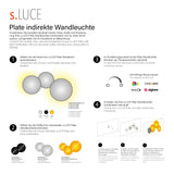 s.luce Combinação de candeeiros de parede LED indirectos Cloud