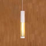 Crutch hanging lamp with decorative cylinder