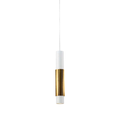 s.luce Hängelampe Crutch in modernem Design mit goldfarbenem Deko-Zylinder, ideal für stilvolle Innenräume.