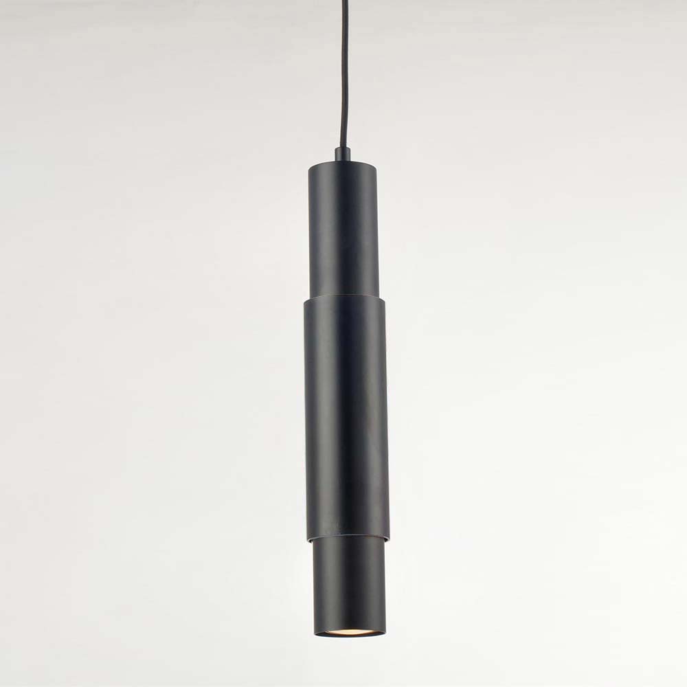 Crutch hanging lamp with decorative cylinder