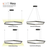 Hexa Ø 80cm LED Lampe suspendue directement ou indirecte