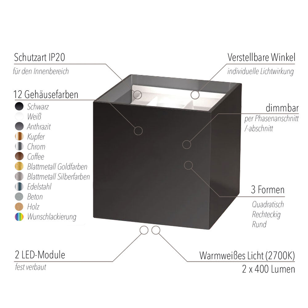 s.luce Ixa LED High Power væglampe IP20