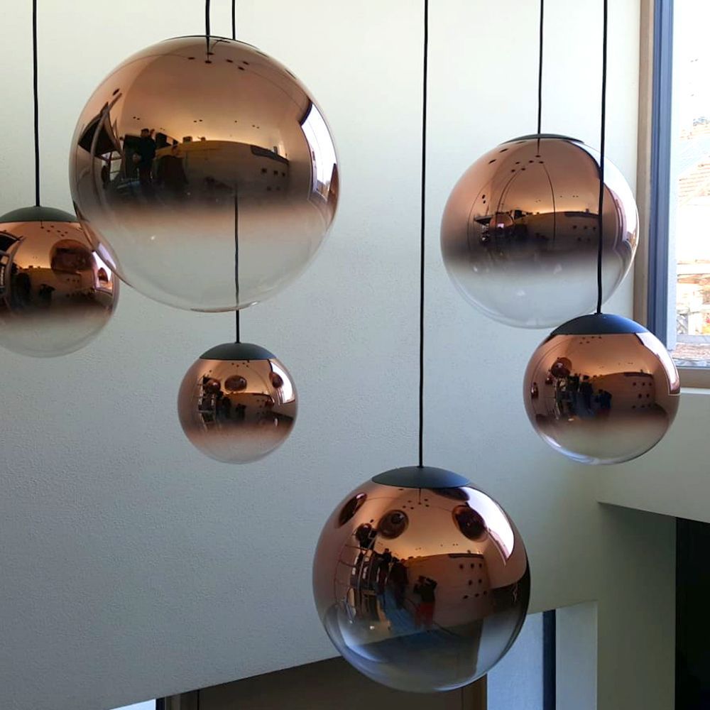 s.luce Progress lampe de galerie verre avec dégradé de couleurs 5m de suspension