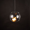 Moderne Glaskugel Hängeleuchte Sphere von s.luce mit asymmetrischer Lichtverteilung und elegantem Design in schwarz
