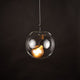 Moderne Glaskugel Hängeleuchte Sphere von s.luce mit asymmetrischer Lichtverteilung und elegantem Design in schwarz