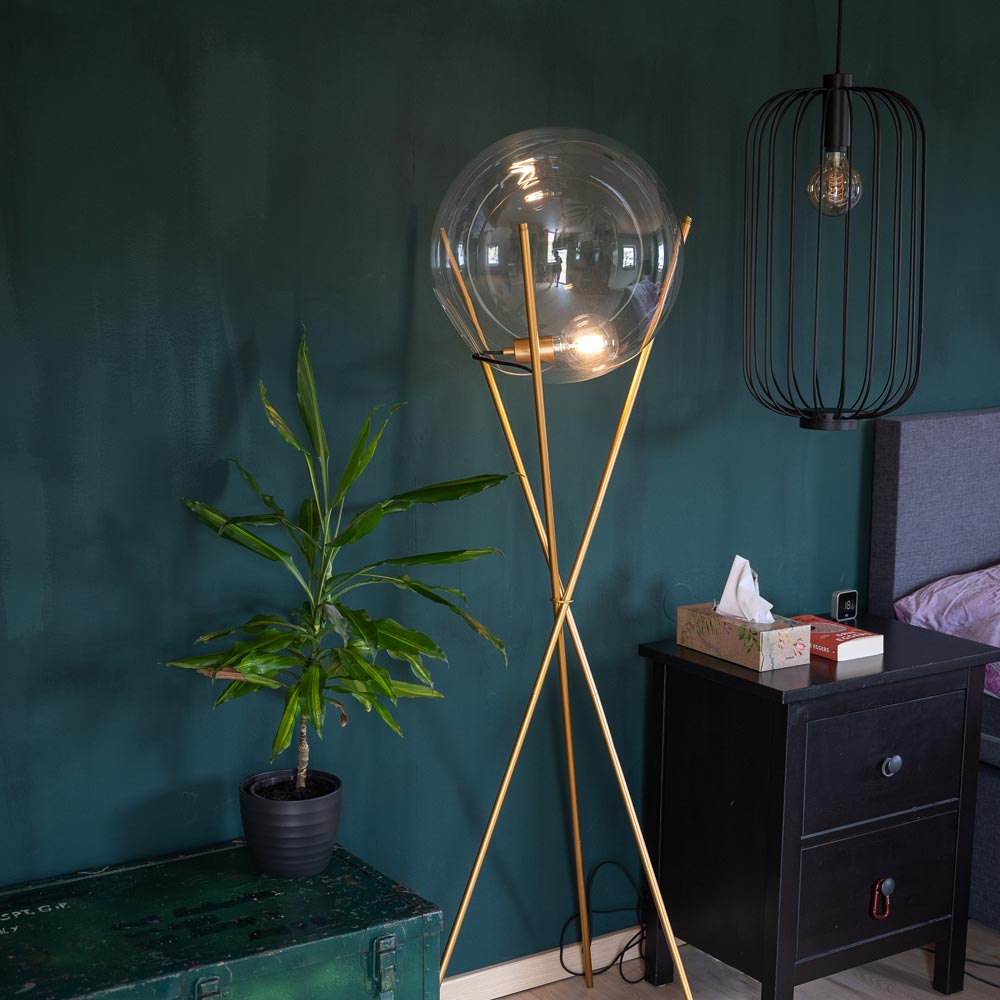 Sphere glass floor lamp 40cm