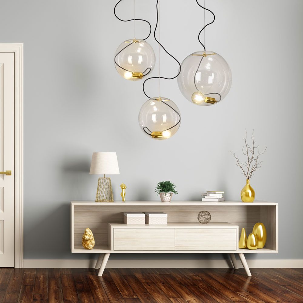 s.luce Lampa wisząca kula szklana kula