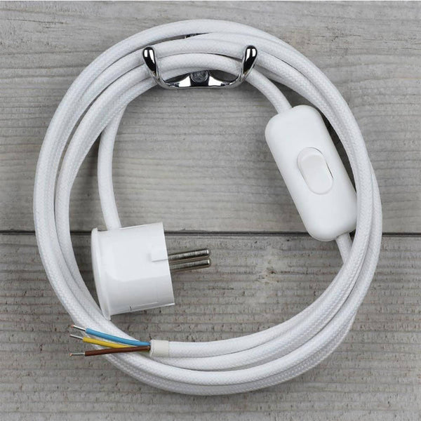 s.luce Anschlusskabel Textilmantel 3 x 0,75 mm² mit Schalter und Stecker