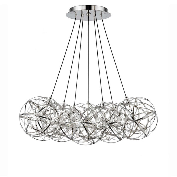s.luce Atom Cluster LED multi-pendant light with 7 lights in modern design with delicate light elements.