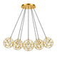 s.luce Atom Cluster LED Mehrfach-Pendellampe 7-flammig mit 7 filigranen Leuchten und geometrischem Design.