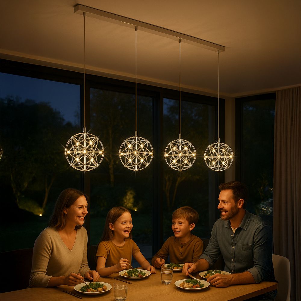 s.luce Atom LED dining table pendant light 2 to 5-light beam 120cm