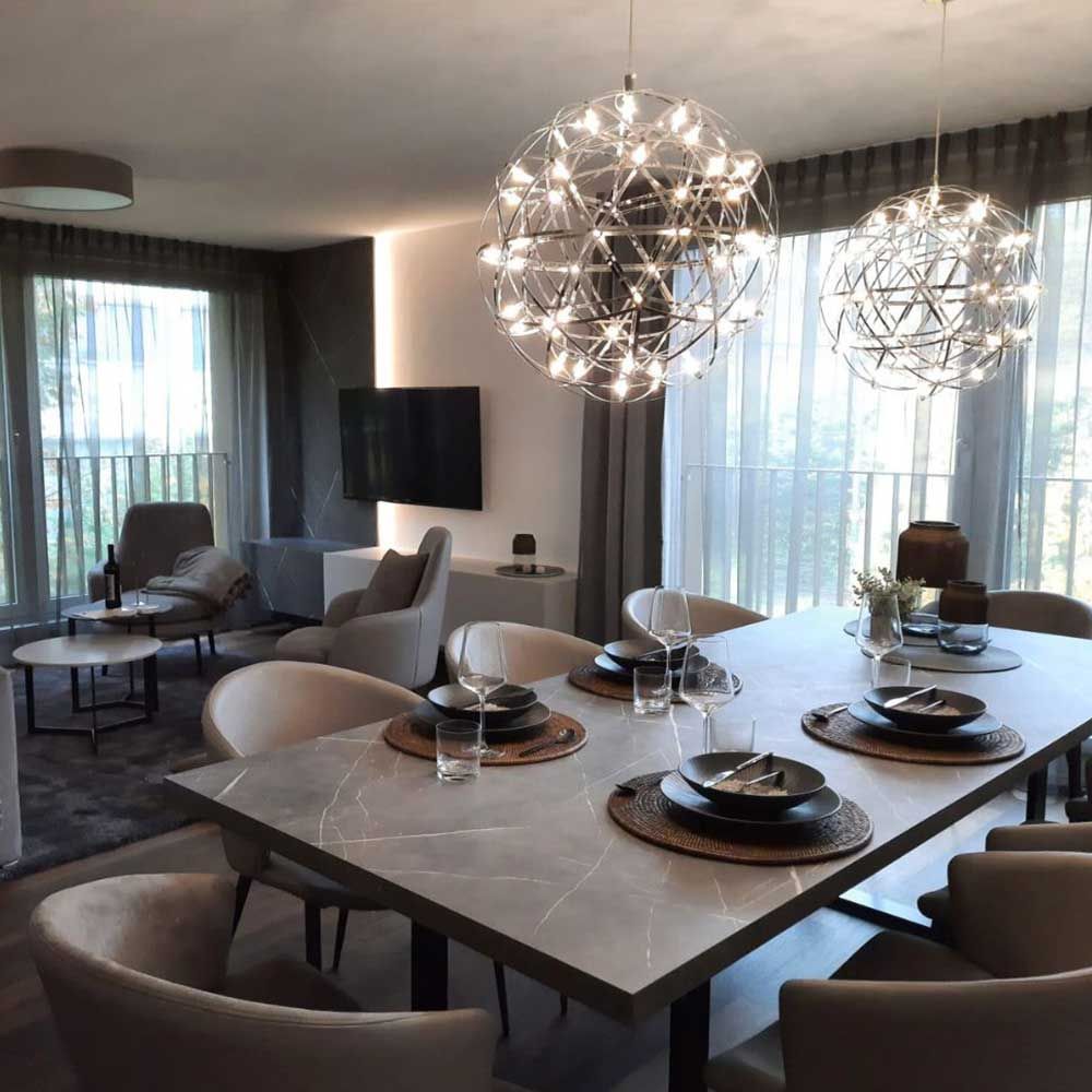 s.luce Atom LED eettafel hanglamp 2 tot 5 lichtbundel 160cm