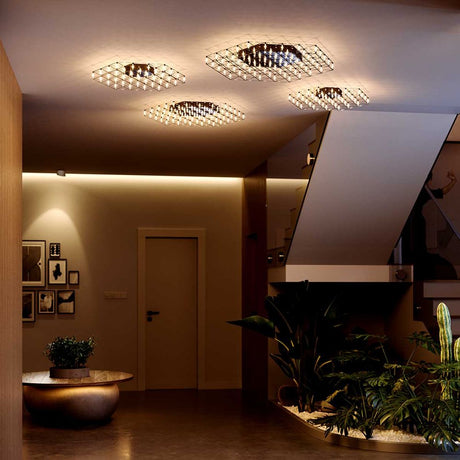 Atom, lampada angolare a parete e a soffitto con effetto LED