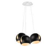 s.luce Ball Suspension multiple Cluster à 3 lumières 3x20 cm au design moderne avec trois suspensions noires.