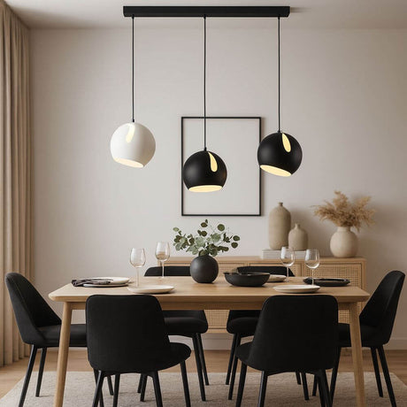 s.luce Ball Esstisch-Hängeleuchte Ø 30cm drehbarer Schirm 160cm Baldachin über modernem Esstisch