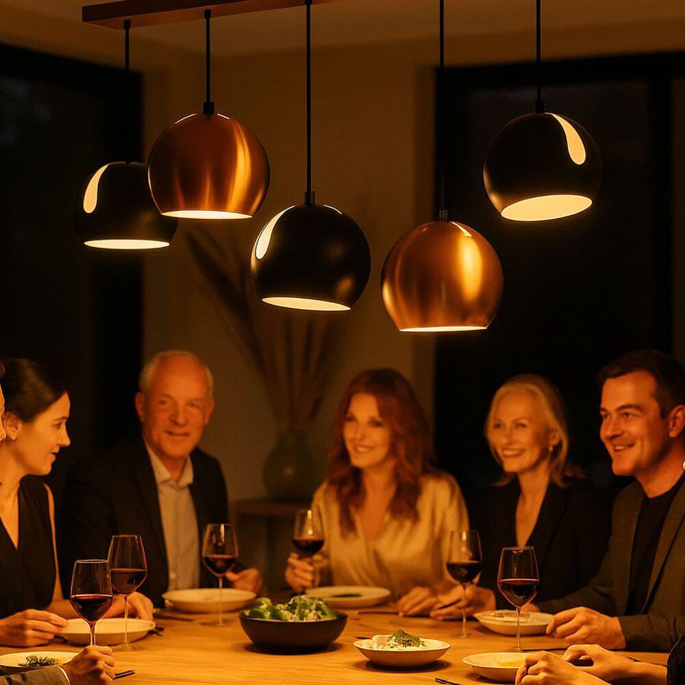 s.luce Candeeiro de sala de jantar bola Alimentador de extremidade de calha monofásico Ø 20cm