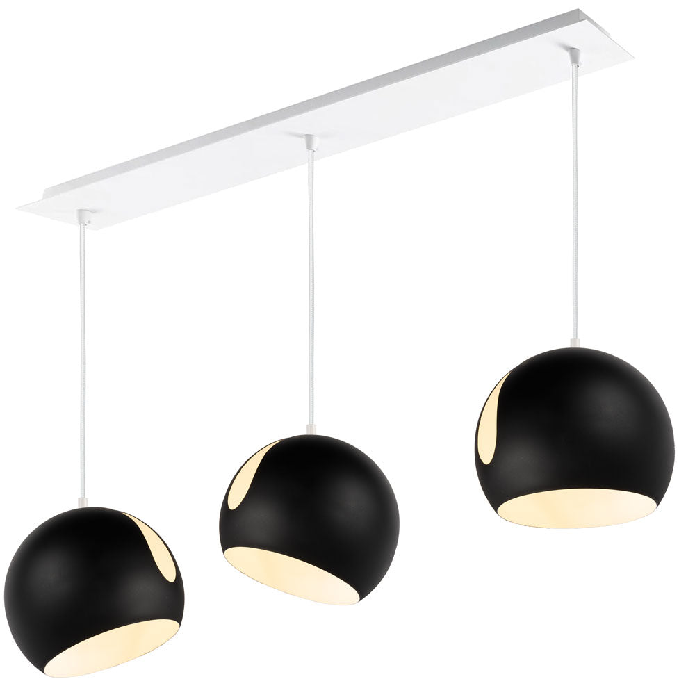 Ball hanging light 3-bulb with ceiling rail