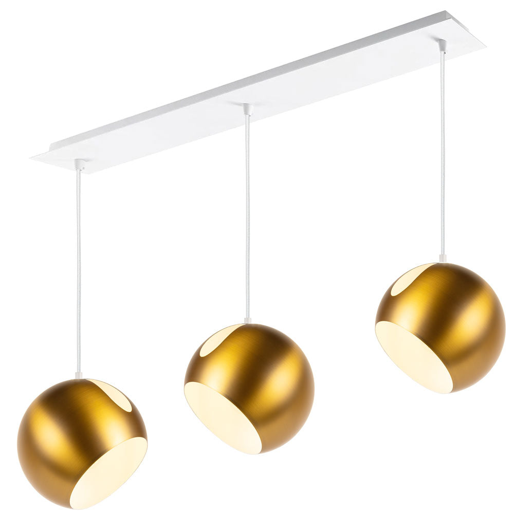 Ball hanging light 3-bulb with ceiling rail