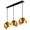 s.luce Ball Hängeleuchte 3-flammig in Gold mit Deckenschiene für modernes, minimalistisches Design.