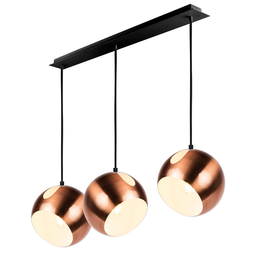 Ball hanging light 3-bulb with ceiling rail